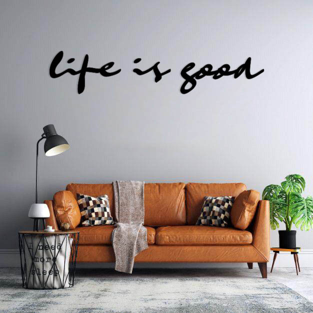 استیکر دیواری طرح life is good مجموعه 4 عددی 