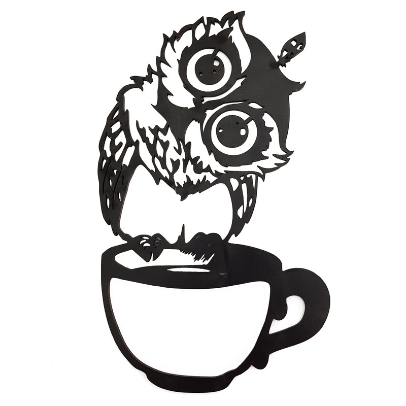 استیکر طرح جغد و لیوان قهوه مدل coffee boof