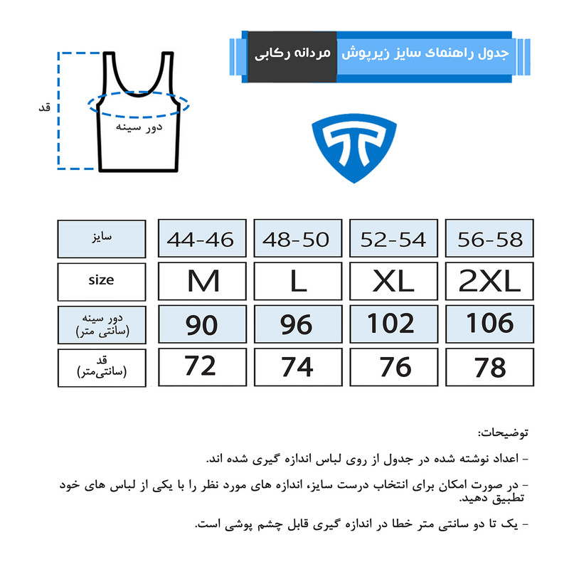 زیرپوش مردانه تاپیک مدل رکابی یقه گرد رنگ سورمه ای