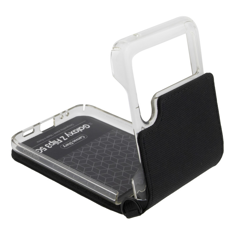 کاور آراری مدل Canvas Diary مناسب برای گوشی موبایل سامسونگ Galaxy Z Flip3 5G به همراه بند نگهدارنده