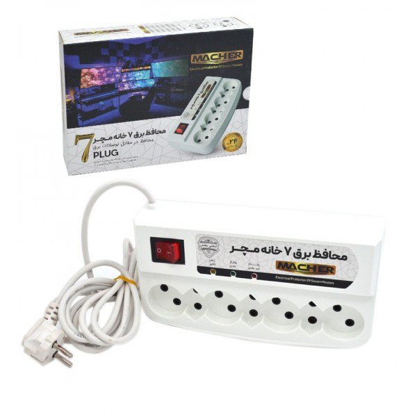 محافظ ولتاژ و چندراهی برق مچر مدل  AS-MR PLUG3000