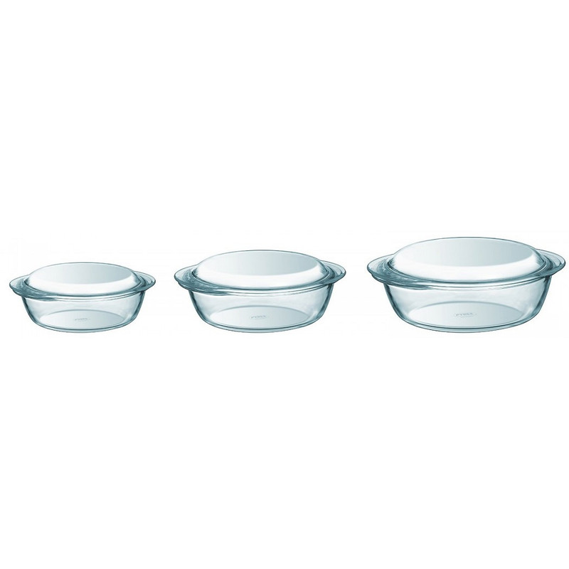 ظرف پخت پیرکس مدل borosilicate مجموعه سه عددی