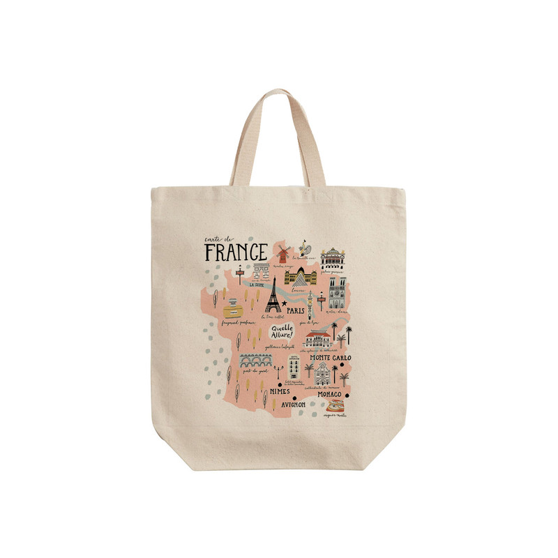 ساک خرید ترمه طراحان ایده مدل نقشه فرانسه کد strm0685 - S