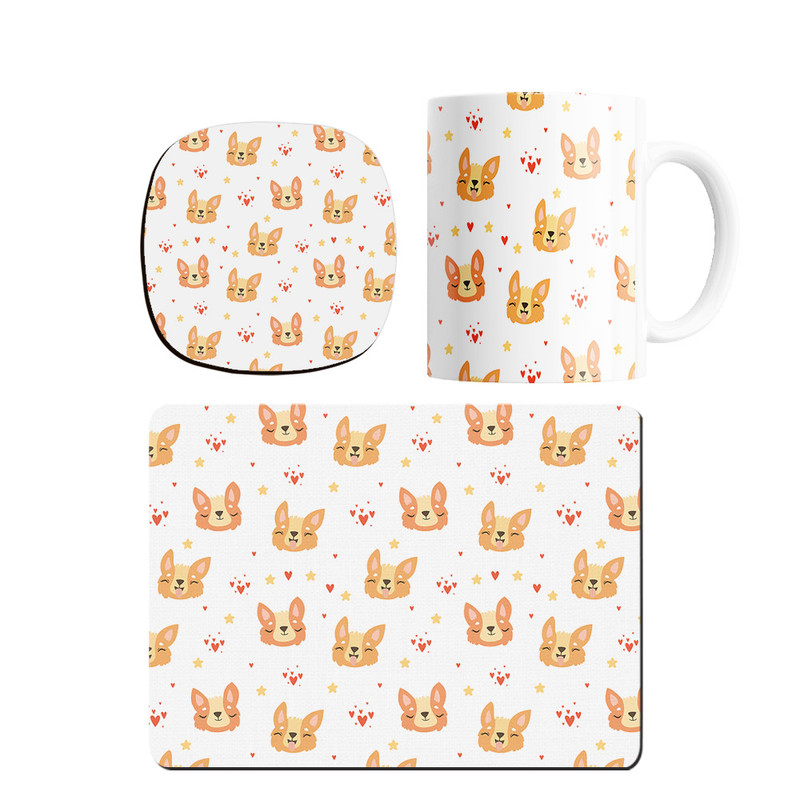 ماگ ترمه طراحان ایده مدل پترن روباه کیوت کد strm0224 همراه با زیر لیوانی و موس پد