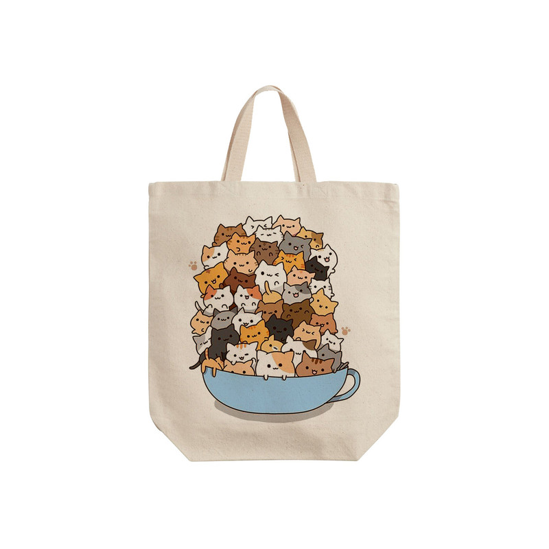 ساک خرید ترمه طراحان ایده مدل یه کاسه گربه کد cfp1370 - S