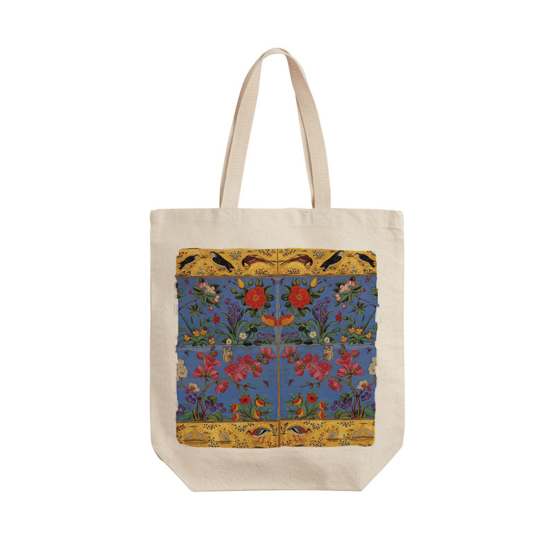 ساک خرید ترمه طراحان ایده مدل گل و مرغ مینیاتوری کد trm525 - L