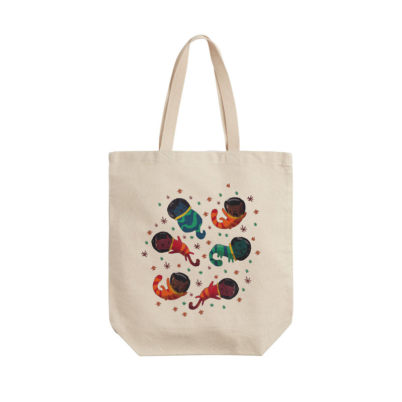 ساک خرید ترمه طراحان ایده مدل گربه فضایی کد cfp1473 - L