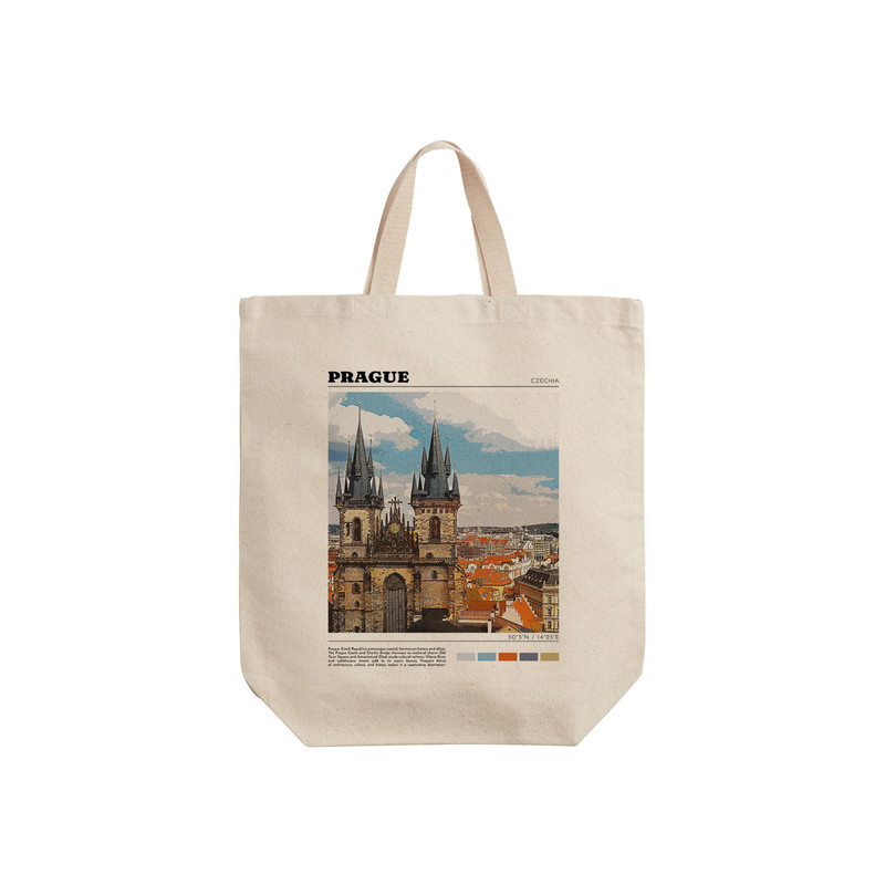 ساک خرید ترمه طراحان ایده طرح کشور پراگ کد strm0616  - S