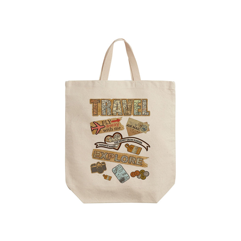 ساک خرید ترمه طراحان ایده مدل استیکر مسافرت کد strm0636 - S