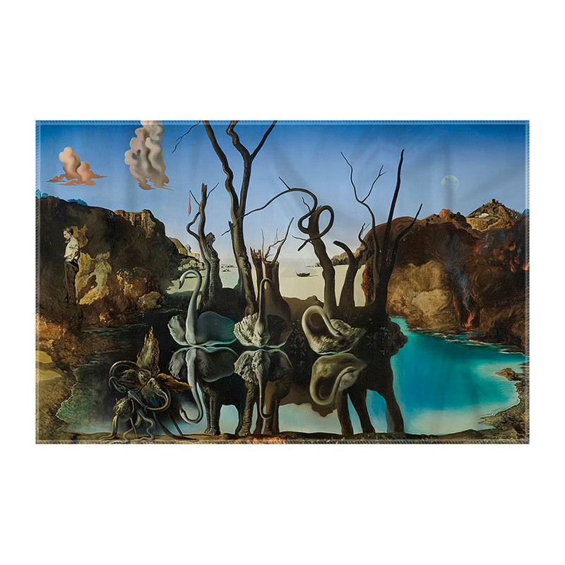 کاغذ کادو ترمه طراحان ایده مدل انعکاس قوها به صورت فیل از دالی کد art0762 