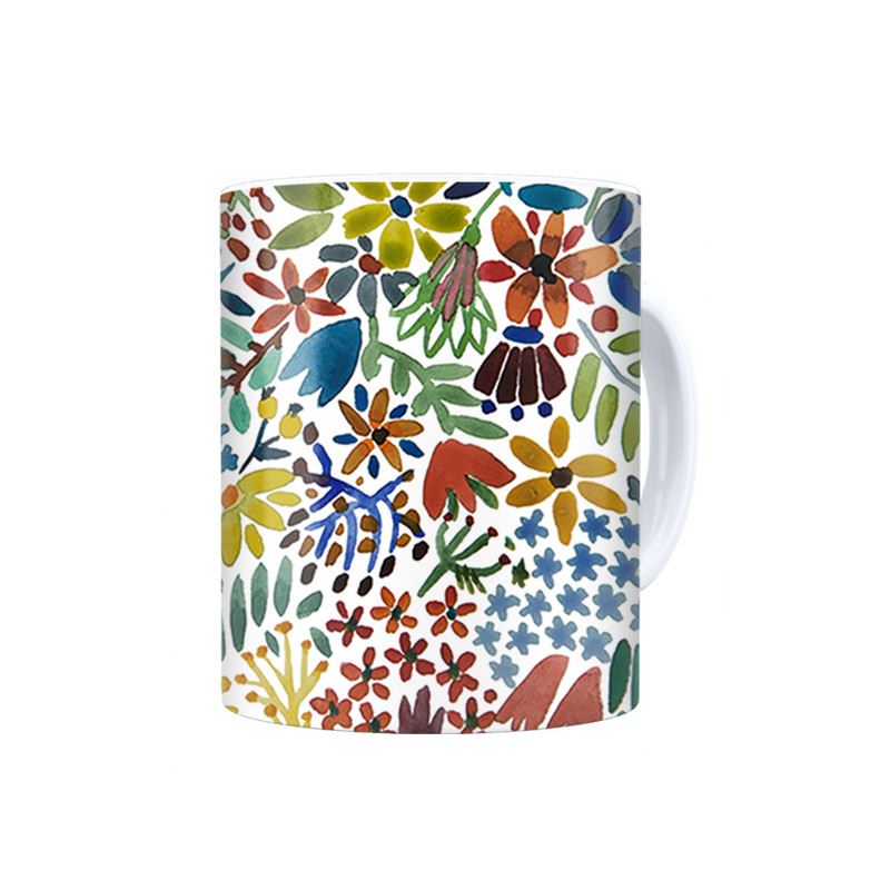 ماگ ترمه طراحان ایده مدل گل سبزآبی کد cfp1063