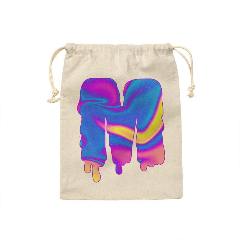 کیسه نان و سبزی ترمه طراحان ایده مدل حرف M هولوگرامی کد cfp2989 - M