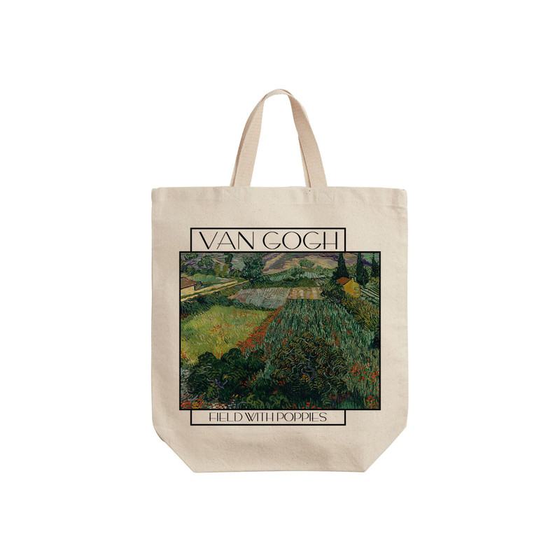 ساک خرید ترمه طراحان ایده مدل مزرعه شقایق از ونگوگ کد 0034 - s