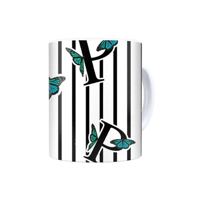 ماگ ترمه طراحان ایده مدل حرف P پروانه ای کد cfp3018