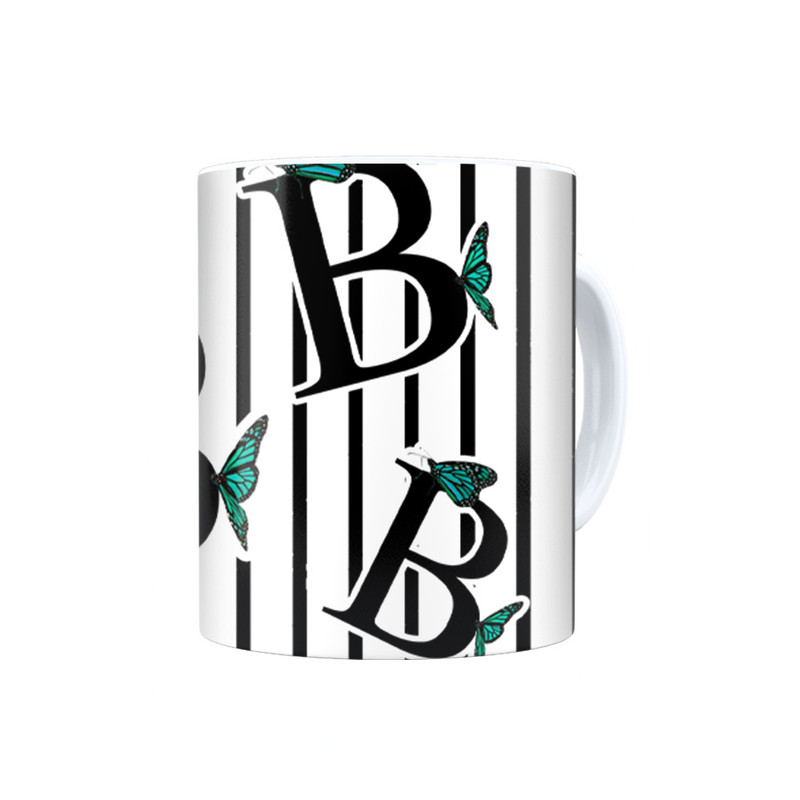 ماگ ترمه طراحان ایده مدل حرف B پروانه ای کد cfp3004