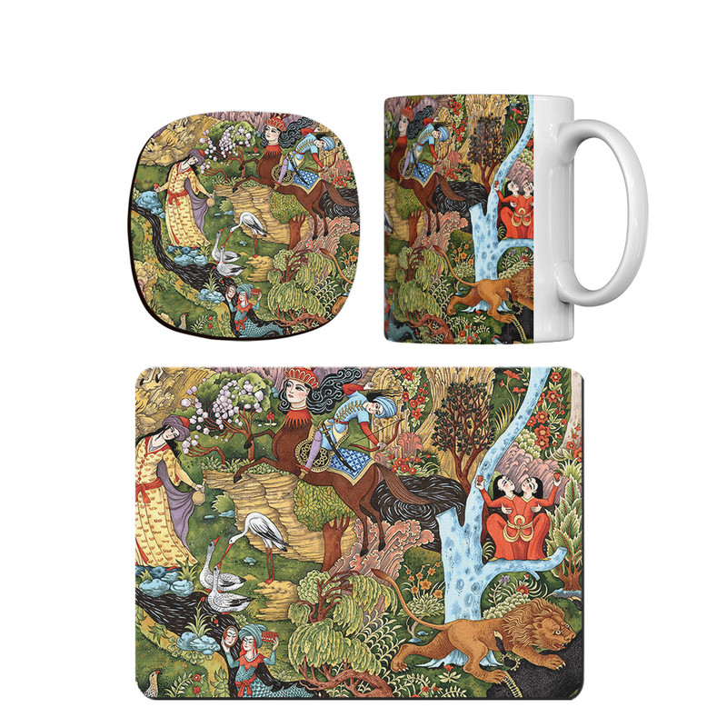 ماگ ترمه طراحان ایده مدل  کد cfp1538 همراه با زیر لیوانی و موس پد