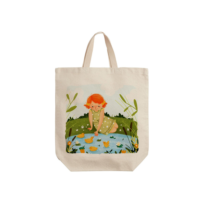 ساک خرید ترمه طراحان ایده مدل دخترک و برکه کد cfp1057 - S