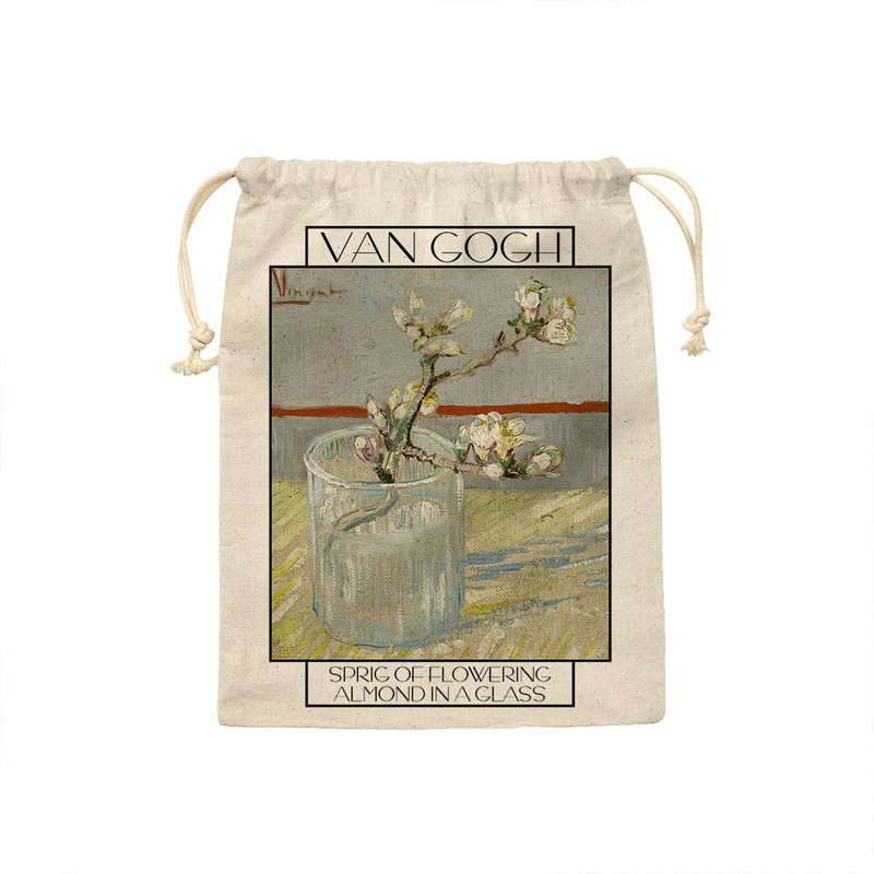 کیسه نان و سبزی ترمه طراحان ایده مدل یک شاخه شکوفه بادام در لیوان از ونگوگ کد art0050 - M
