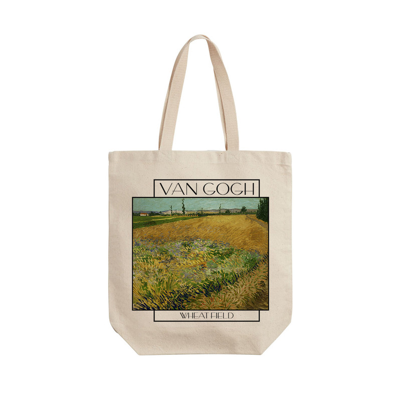 ساک خرید ترمه طراحان ایده مدل مزرعه گندم از ونگوگ کد art002 - L