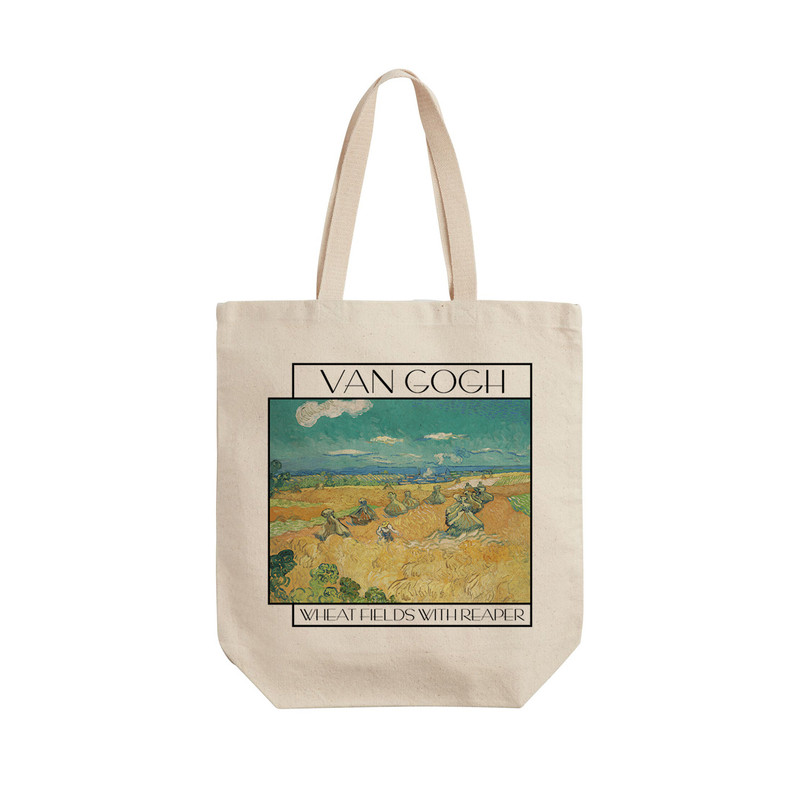 ساک خرید ترمه طراحان ایده مدل مزرعه گندم و دروگر از ونگوگ کد art006 - L