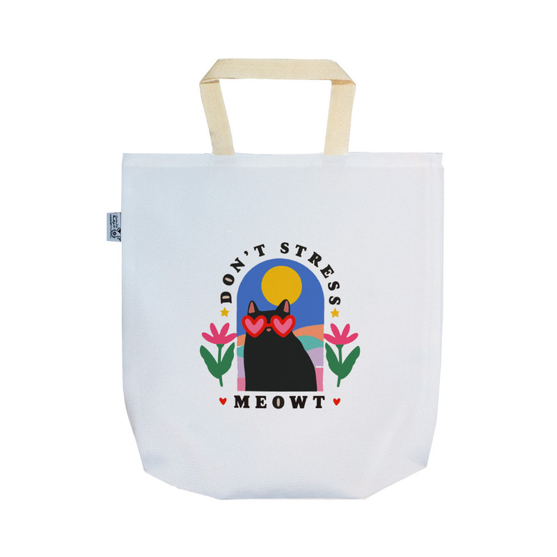 ساک خرید ترمه طراحان ایده مدل پترن گربه کد strm1115 - SS