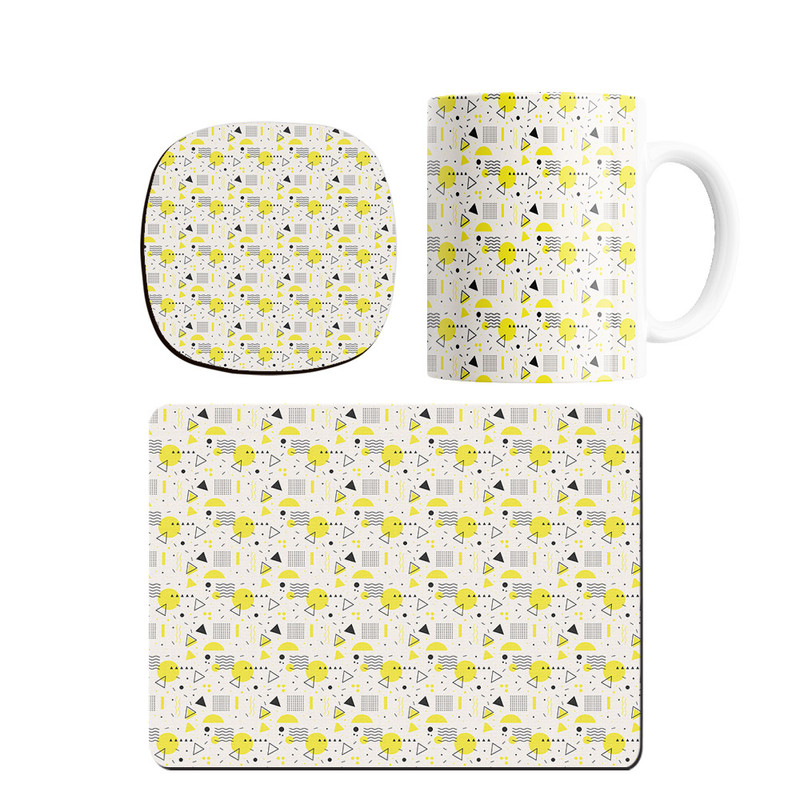 ماگ ترمه طراحان ایده مدل پترن دایره کد strm0253 همراه با زیر لیوانی و موس پد