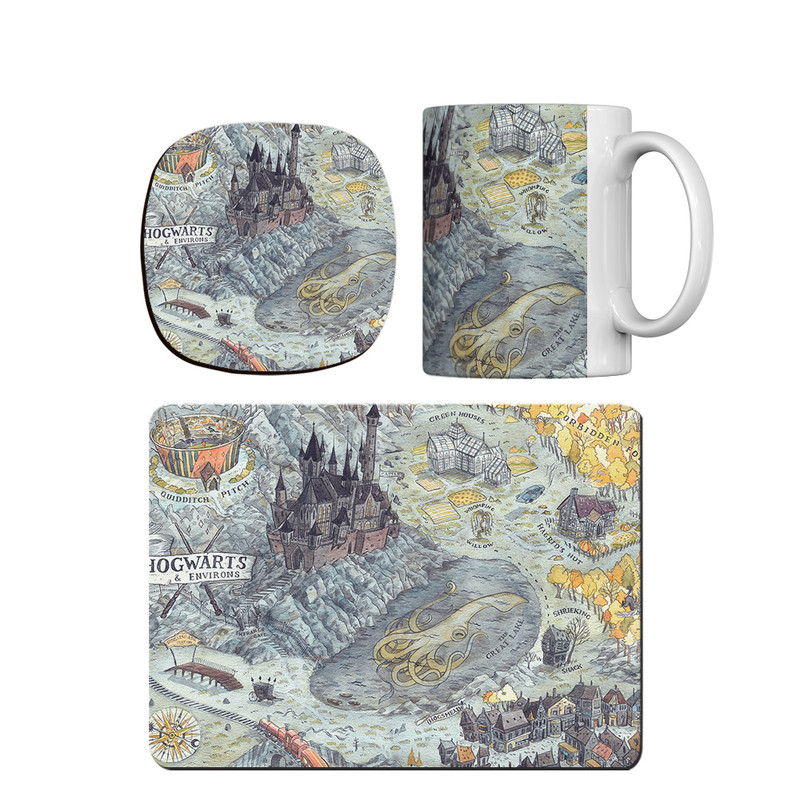 ماگ ترمه طراحان ایده مدل هری پاتر و نقشه ی مدرسه کد cfp1577 همراه با زیر لیوانی و موس پد
