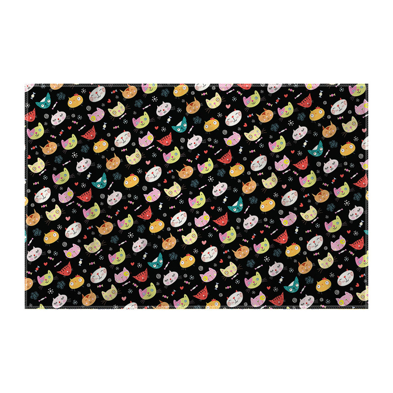 کاغذ کادو ترمه طراحان ایده مدل پترن گربه های رنگارنگ کد strm0199