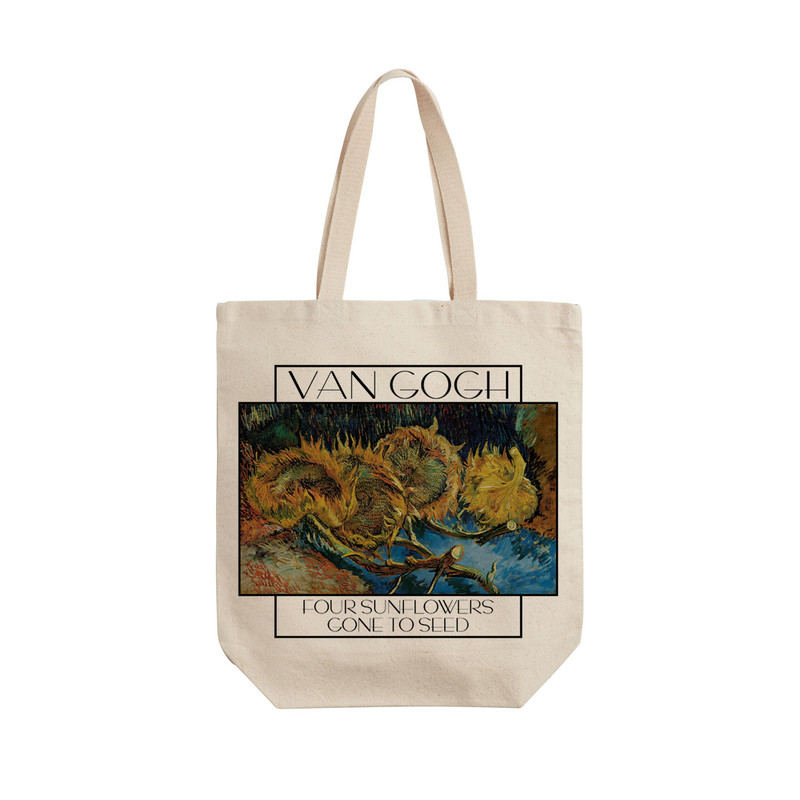 ساک خرید ترمه طراحان ایده مدل گل آفتابگردان از ونگوگ کد 0061 - L