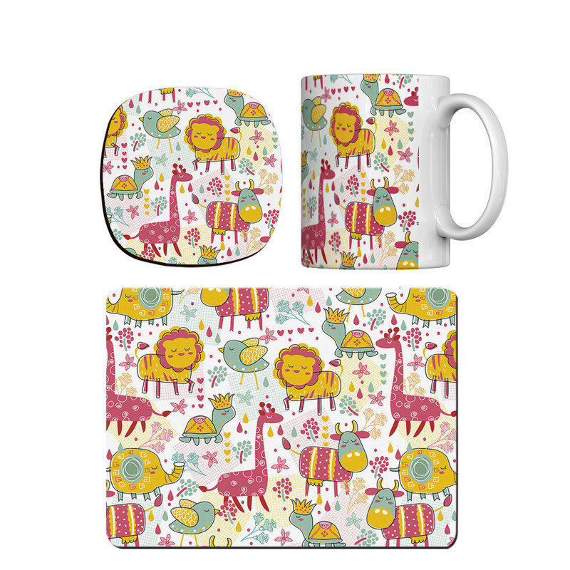 ماگ ترمه طراحان ایده مدل پترن شیر و جوجه کد strm0183 همراه با زیر لیوانی و موس پد