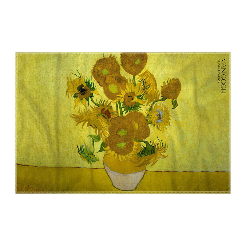 کاغذ کادو ترمه طراحان ایده مدل گل های آفتابگردان از ونگوگ کد art0017