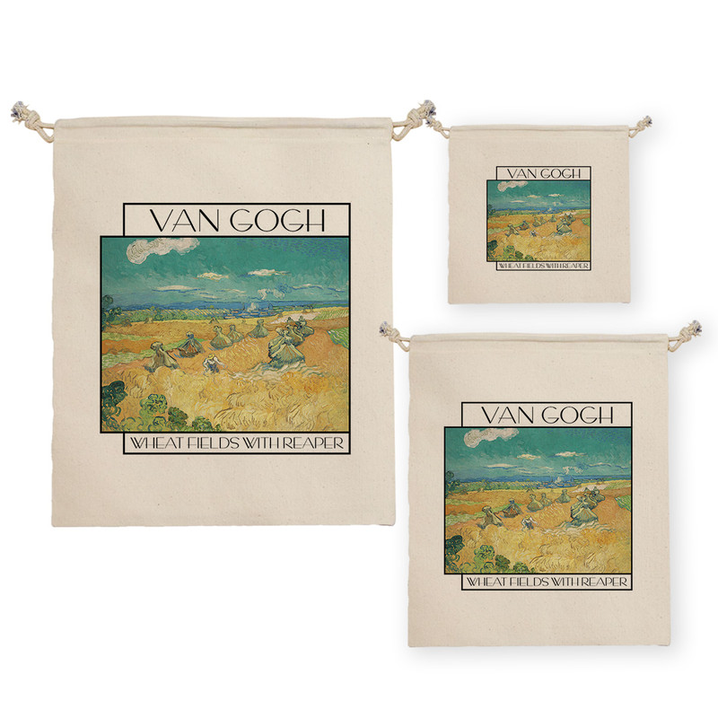 نظم دهنده ترمه طراحان ایده مدل کیسه بنددار مزرعه گندم و دروگر از ونگوگ کد art0006 بسته سه عددی