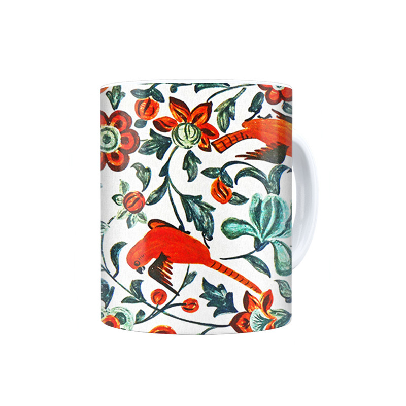 ماگ ترمه طراحان ایده مدل گل و پرنده کد cfp1294