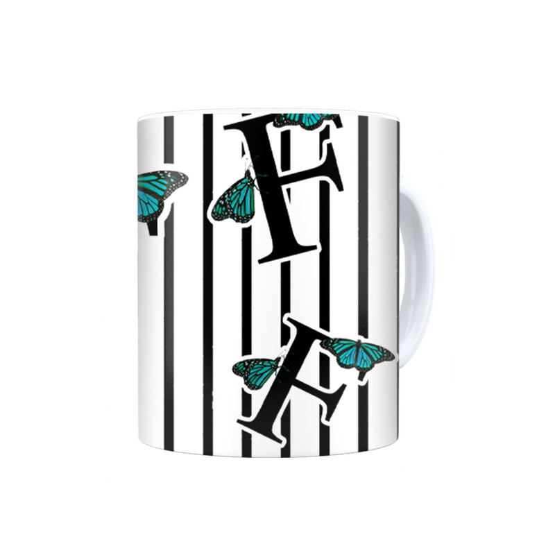 ماگ ترمه طراحان ایده مدل حرف F پروانه ای کد cfp3008