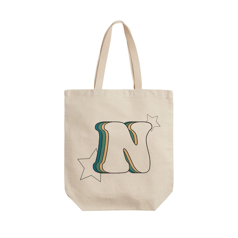 ساک خرید ترمه طراحان ایده مدل حرف N رترو کد cfp2938 - L