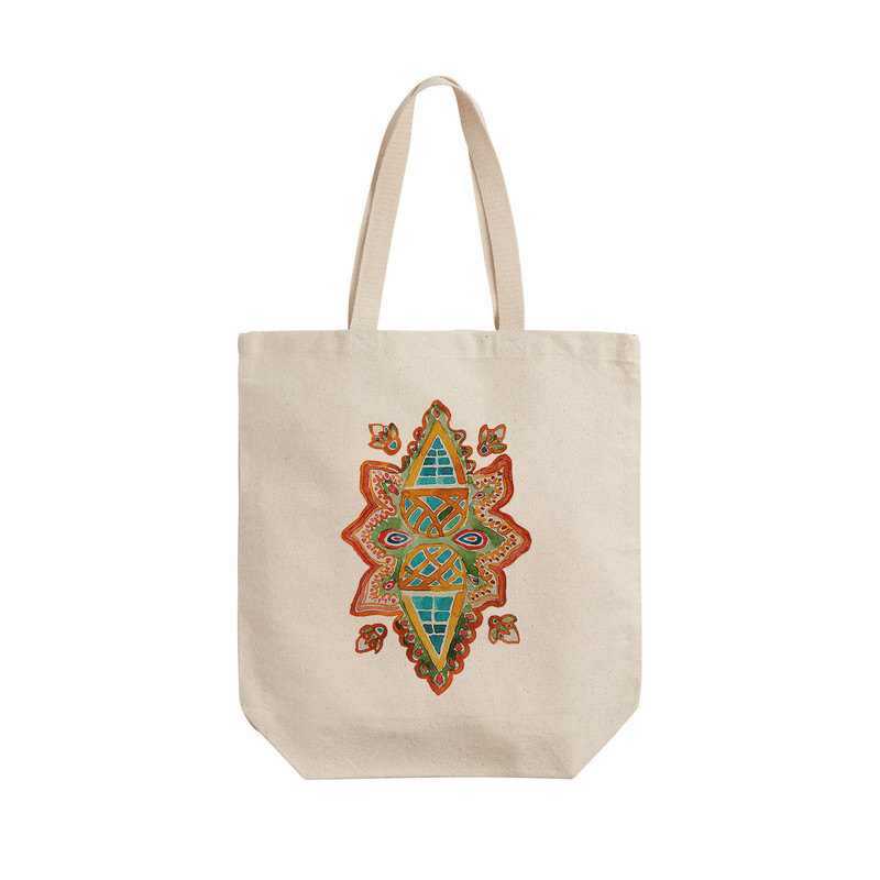 ساک خرید ترمه طراحان ایده مدل آبرنگ سبز کد cfp1111 - L