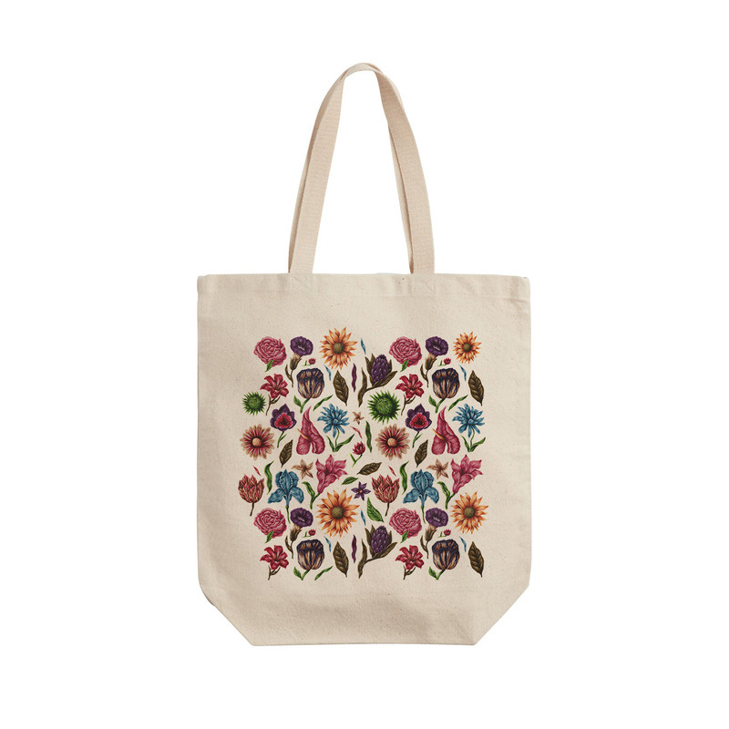 ساک خرید ترمه طراحان ایده مدل گل های رنگی کد cfp1105 - L