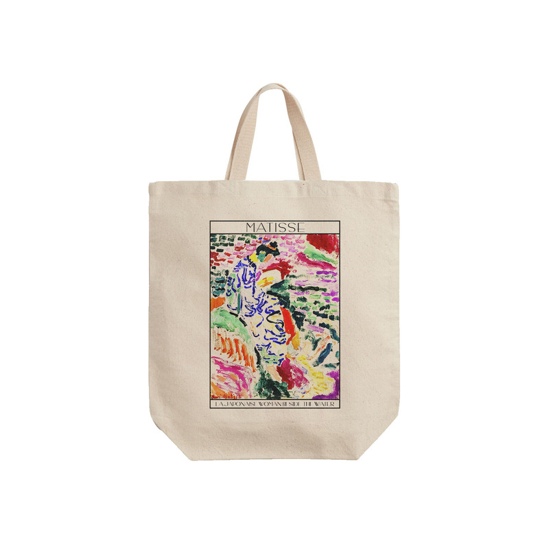 ساک خرید ترمه طراحان ایده مدل زن ژاپنی کنار آب از ماتیس کد art0618 - S