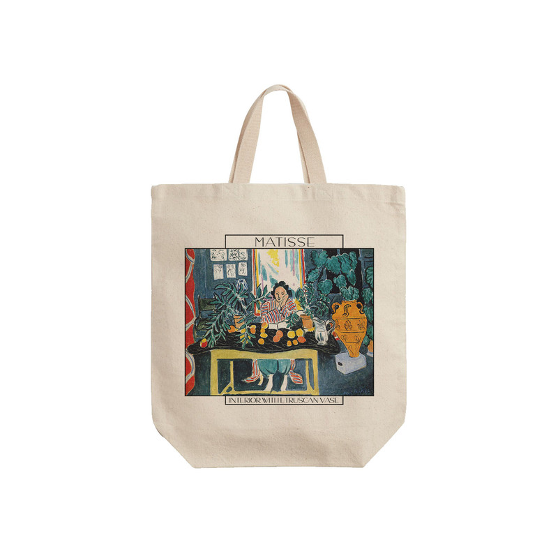 ساک خرید ترمه طراحان ایده مدل نمای داخلی با گلدان رومی از ماتیس کد art0614 - S