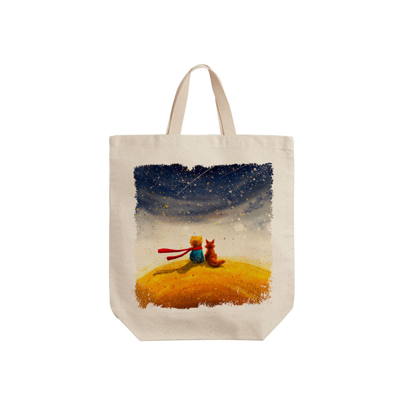 ساک خرید ترمه طراحان ایده مدل شازده کوچولو و روباه کد cfp2031 - S