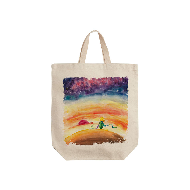 ساک خرید ترمه طراحان ایده مدل شازده کوچولو و گل کد cfp2034 - S