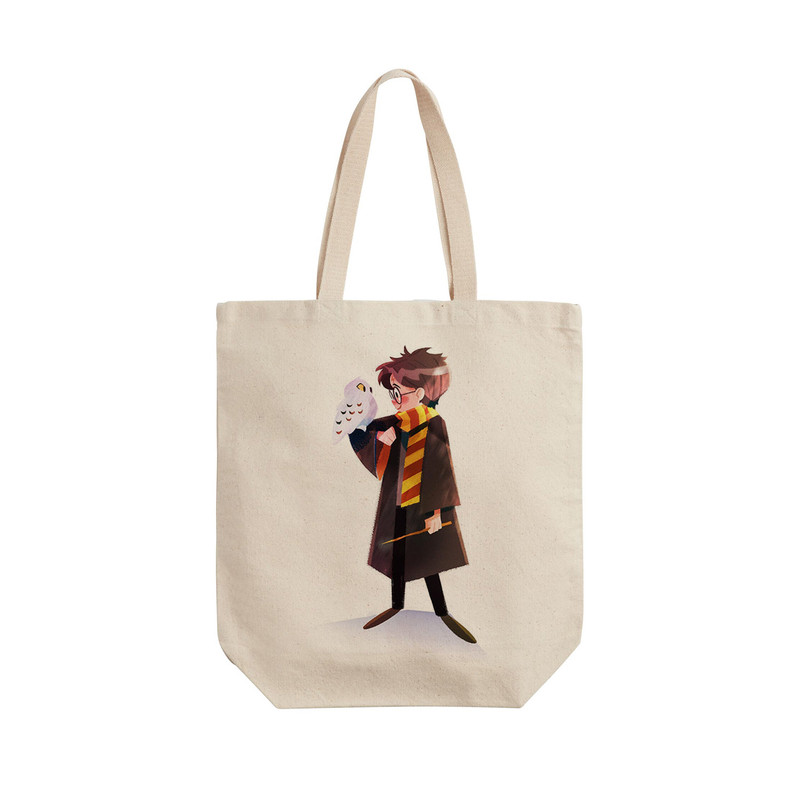 ساک خرید ترمه طراحان ایده مدل هری پاتر و جغد برفی کد cfp1574 - L