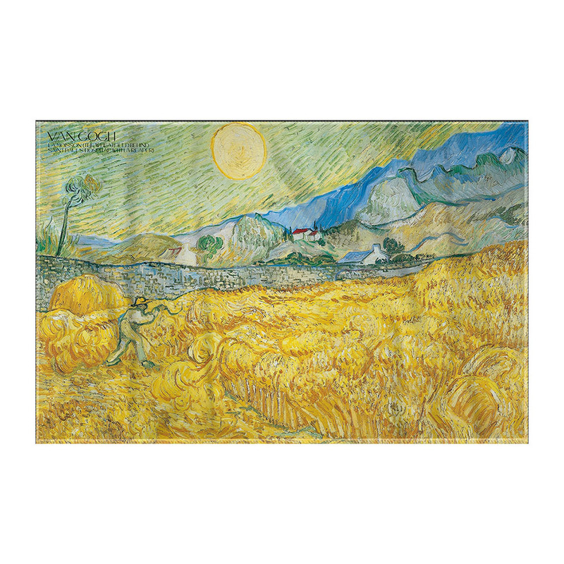 کاغذ کادو ترمه طراحان ایده مدل مزرع گندم و دروگر از ونگوگ کد art0028