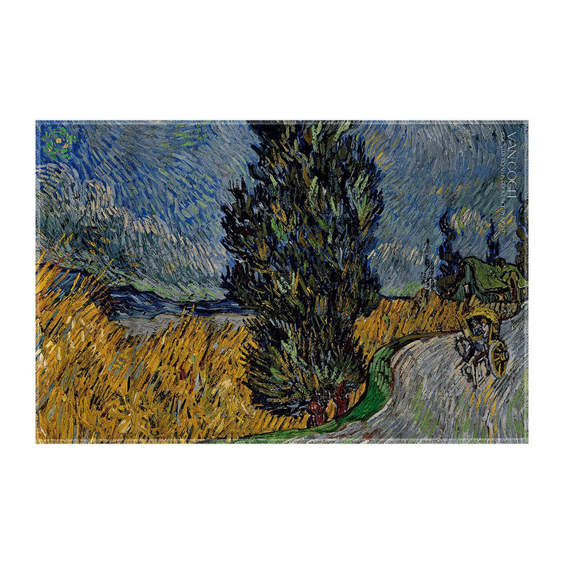 کاغذ کادو ترمه طراحان ایده مدل جاده محلی پروانس در شب از ونگوگ کد art0037