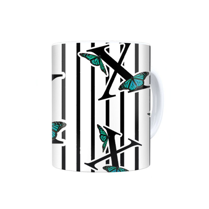 ماگ ترمه طراحان ایده مدل حرف X پروانه ای کد cfp3026