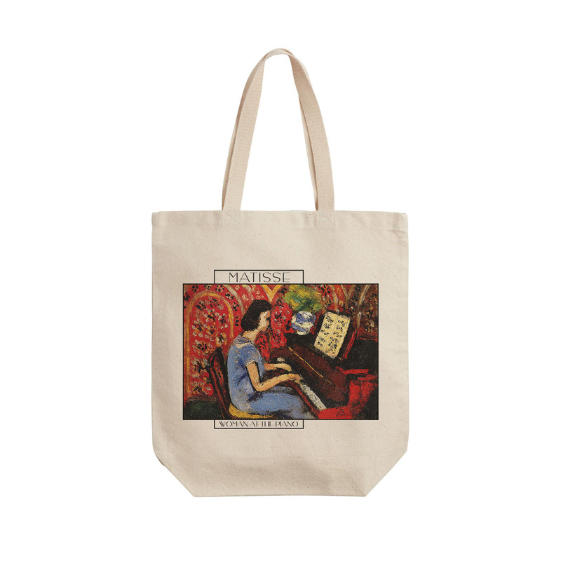 ساک خرید ترمه طراحان ایده مدل زنی پشت پیانو از ماتیس کد art0697 - L