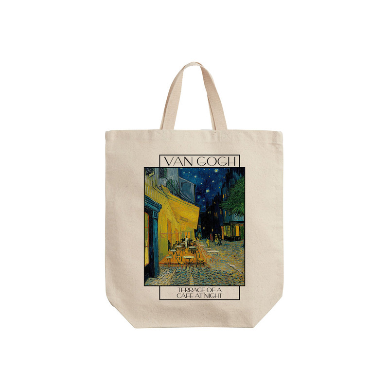 ساک خرید ترمه طراحان ایده مدل تراس یک کافه در شب از ونگوگ کد art016 - s