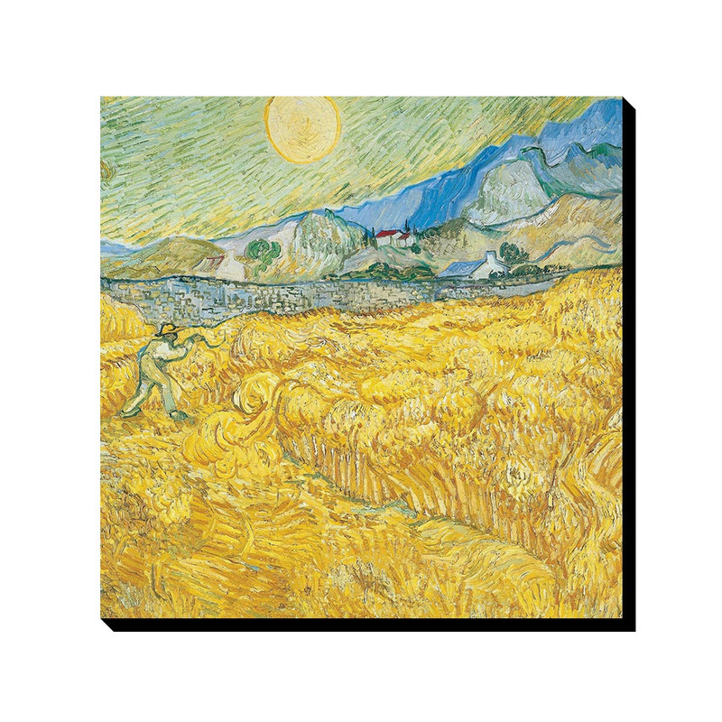 تابلو ترمه طراحان ایده طرح مزرع گندم و دروگر از ونگوگ کد art0028