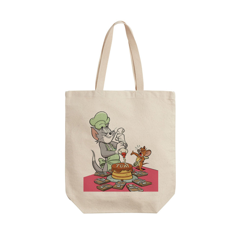 ساک خرید ترمه طراحان ایده مدل پترن کارتونی تام و جری کد strm0988 - L