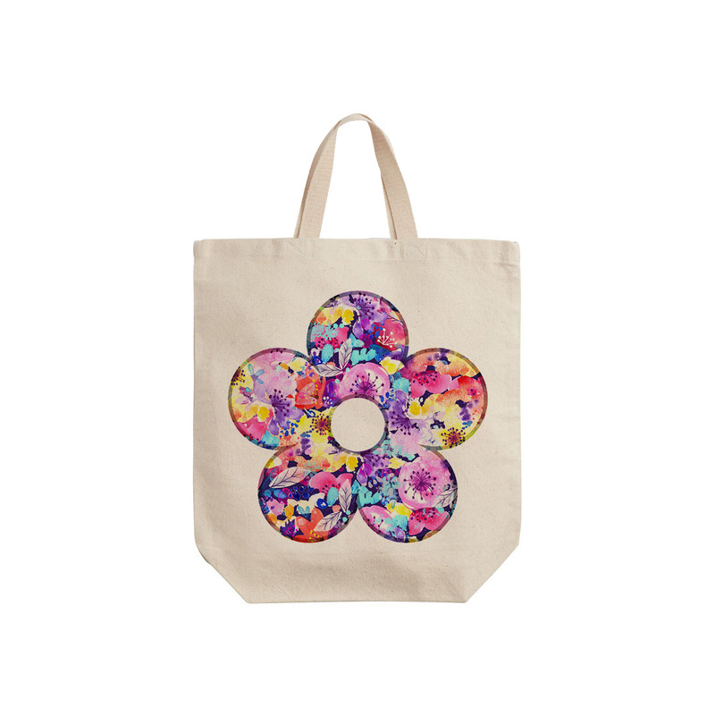 ساک خرید ترمه طراحان ایده مدل گل های بنفش کد cfp1434 - S